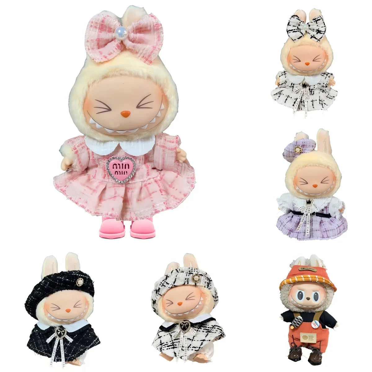 17cm Fashion Doll labubu Clothing Accessories Set Suitable