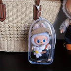 1 Labubu PVC Storage Box with Keychain - Protective Case - Small Box